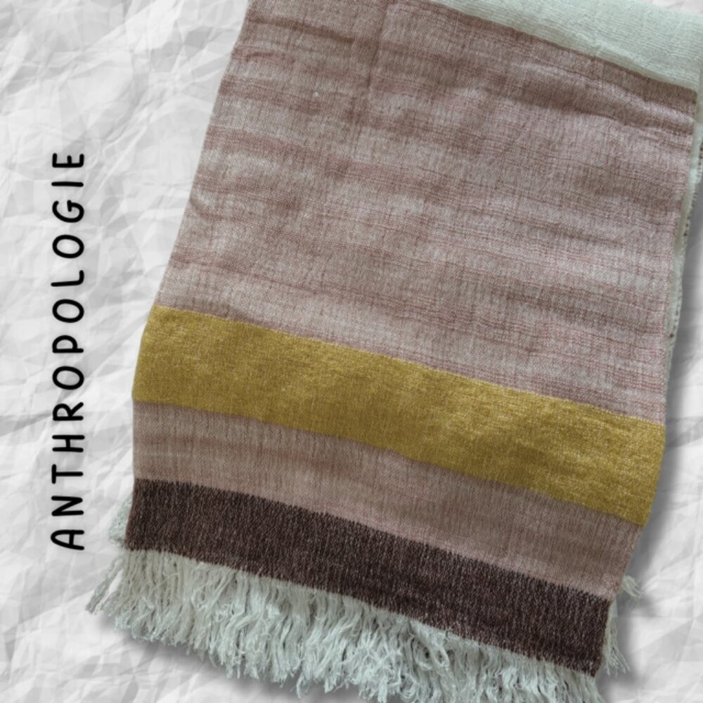 {Anthropologie} Colorful Striped Home Throw